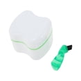 thumbnail image 1 of Unique Bargains 1 Set Braces Box Denture Bath Case Cup with Denture Cleaner Brush Green, 1 of 5