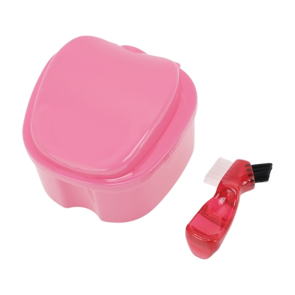 Unique Bargains 1 Set Braces Box Lightweight Braces Storage Box Pink Red