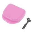 thumbnail image 1 of Unique Bargains 1 Set Braces Box with Brush Compact Braces Storage Box Pink, 1 of 5