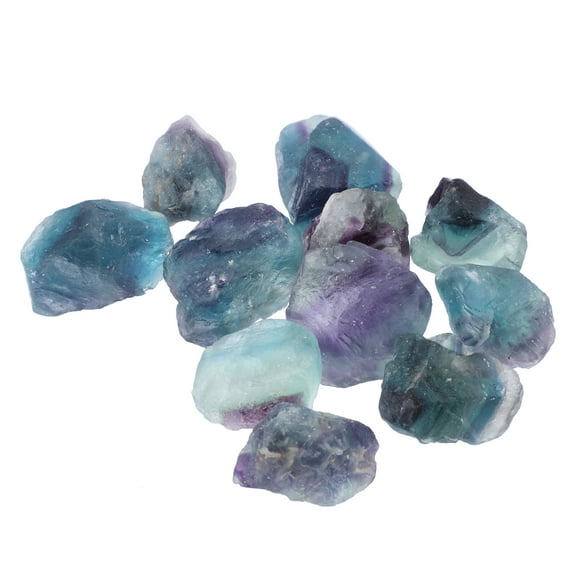 Unique Bargains 1 Set Bulk Chakra Stones Fluorite Mix Large Raw Bulk Faux Crystal for Lapidary Decoration Polishing