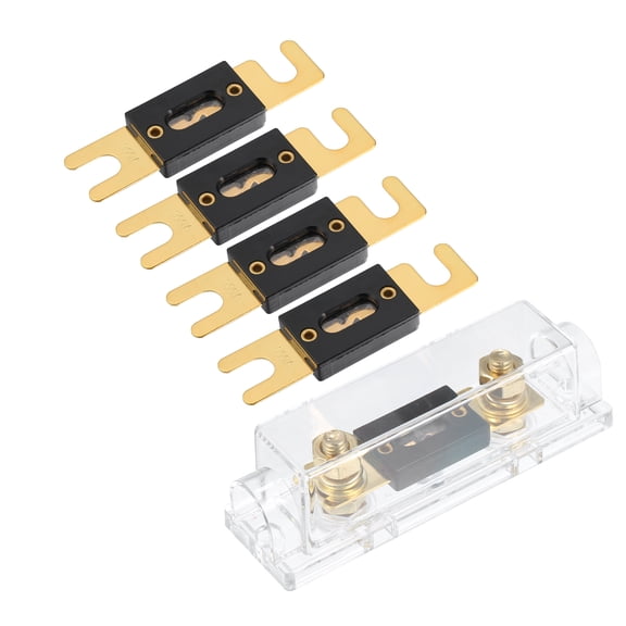 Unique Bargains 1 Set Car 1/0 2 4 AWG Wire Input and Output ANL Fuse Holder with 5pcs 300A ANL Fuses