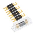 thumbnail image 1 of Unique Bargains 1 Set Car 1/0 2 4 AWG Wire Input and Output ANL Fuse Holder with 5pcs 70A ANL Fuses, 1 of 6