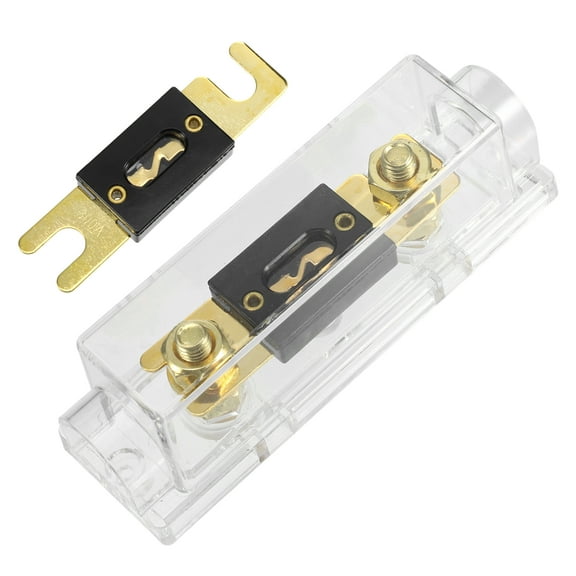 Unique Bargains 1 Set Car Audio 0 4 8 Gauge Inline ANL Fuse Holder Transparent Fuse Block with 2pcs 300A Fuse