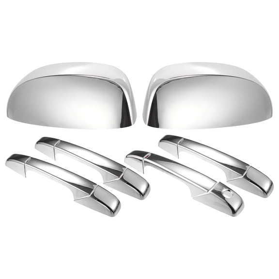 Unique Bargains 1 Set Car Chrome Plated Half Mirror Covers Handle Cover Cap Overlay for GMC Sierra 3500 HD 2007-2014 Chrome Tone