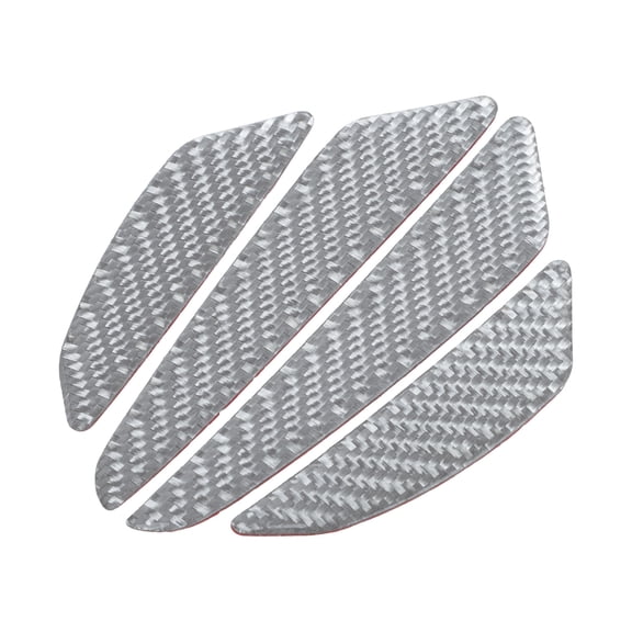 Unique Bargains 1 Set Car Door Edge Anti-Collision Strip Rearview Mirror Door Bumper Protection Silver Tone Carbon Fiber