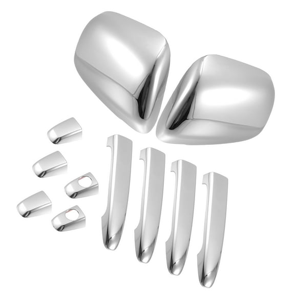 Unique Bargains 1 Set Car Exterior Chrome Plated Mirror Cover Door Handle Cover Cap Overlay for Toyota Tacoma 2005-2010