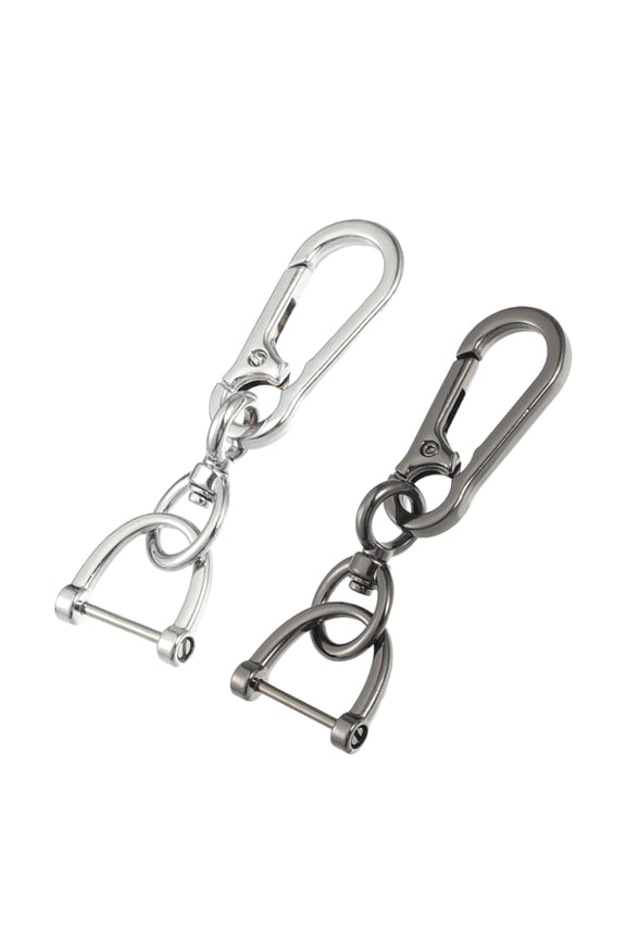 1 Set Car Fob Key Chains Keychains Holder Replacement Silver Tone Titanium Tone