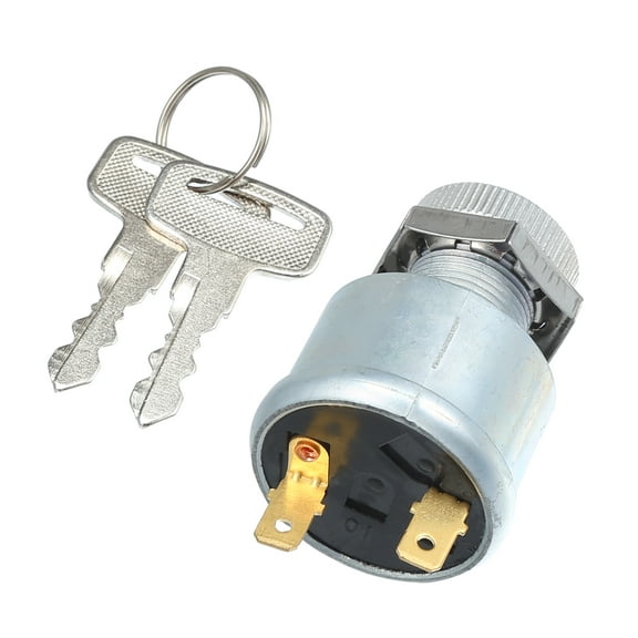 Unique Bargains 1 Set Car Ignition Switch Alloy Fit for EZGO Golf Cart 1981 with 2 Keys Silver Tone