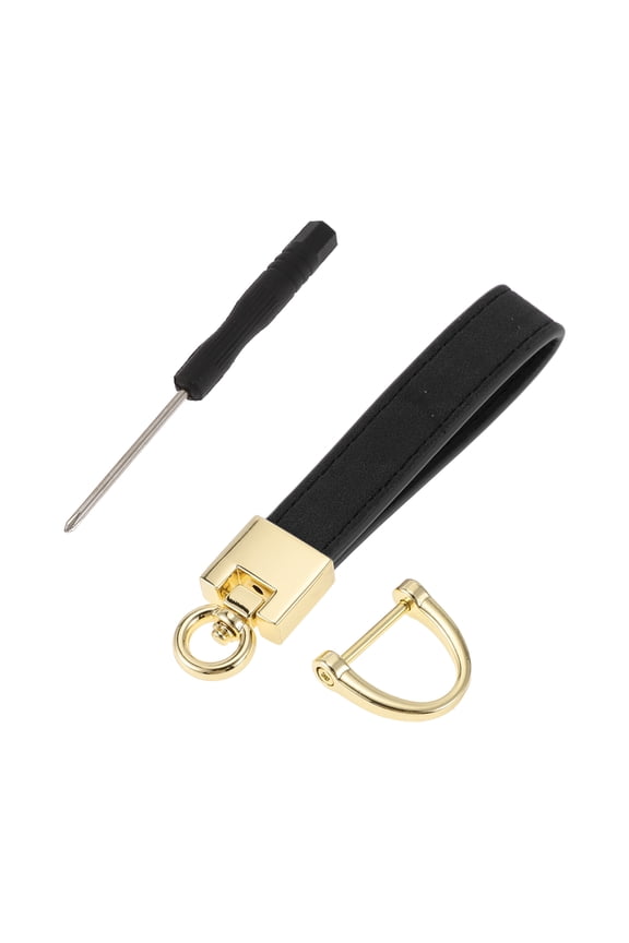 1 Set Car Keychain Universal Key Chain with Ring for Key Fobs for Women Zinc Alloy Black Gold Tone