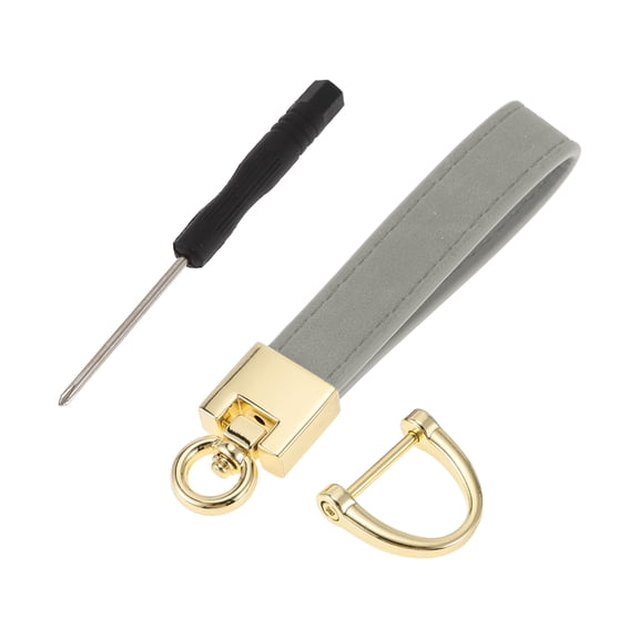Unique Bargains 1 Set Car Keychain Universal Key Chain with Ring for Key Fobs for Women Zinc Alloy Gray Gold Tone