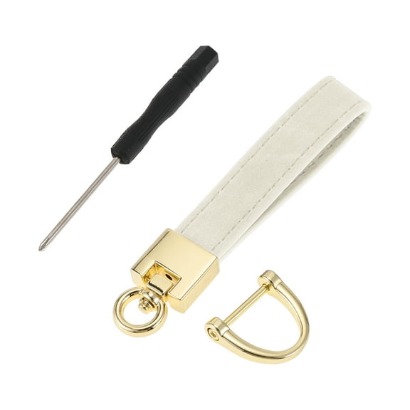 Unique Bargains 1 Set Car Keychain Universal Key Chain with Ring for Key Fobs for Women Zinc Alloy White Gold Tone