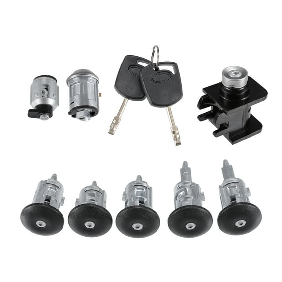 Unique Bargains 1 Set Car Lock Cylinder Key Kit Replacement for Ford Transit Connect 2010-2013 No.4425134