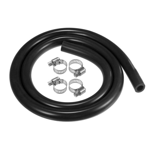 Unique Bargains 1 Set Car Silicone Vacuum Tubing Hose 1m 9mm ID Engine Automotive Vacuum Silicone Hose Line Black