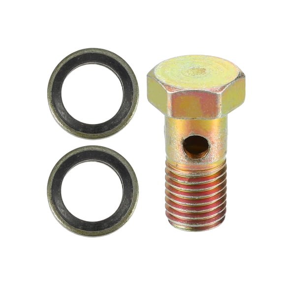 Unique Bargains 1 Set Car Single Banjo Bolt M10x1.25 Length 26mm Metric Thread Turbo Brake Line Fitting Adapter