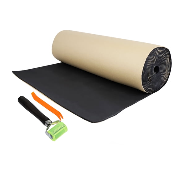 Unique Bargains 1 Set Car Sound Insulation Mat 5mm Door Hood Engine Heat Insulation W/ Installer Tool 60x100cm 24"x40"