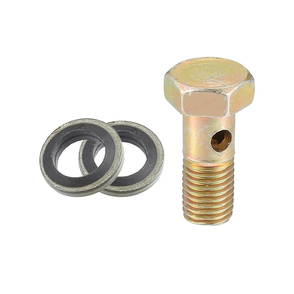 Unique Bargains 1 Set Car Turbo Brake Line Bolt Adapter M8x1.0 Thread 24mm Length for Fuel Oil System with Washers