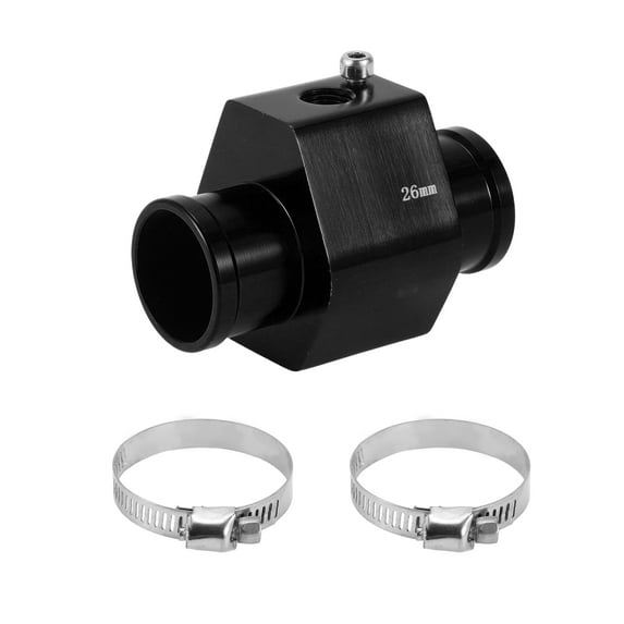 Unique Bargains 1 Set Car Water Coolant Temperature Sensor Adapter Joint Pipe Radiator Sensor Adaptor 26mm Black
