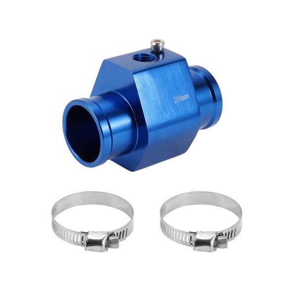 Unique Bargains 1 Set Car Water Coolant Temperature Sensor Adapter Joint Pipe Radiator Sensor Adaptor 28mm Blue