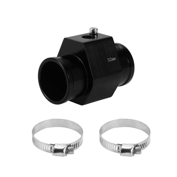 Unique Bargains 1 Set Car Water Coolant Temperature Sensor Adapter Joint Pipe Radiator Sensor Adaptor 32mm Black