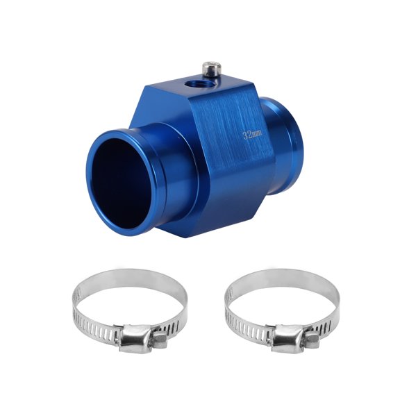 Unique Bargains 1 Set Car Water Coolant Temperature Sensor Adapter Joint Pipe Radiator Sensor Adaptor 32mm Blue