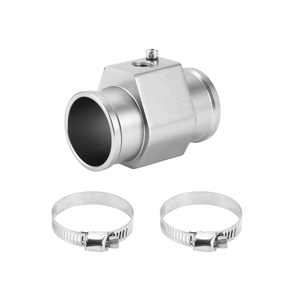 Unique Bargains 1 Set Car Water Coolant Temperature Sensor Adapter Joint Pipe Radiator Sensor Adaptor 36mm Silver Tone