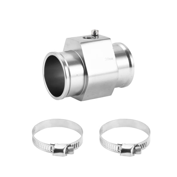 Unique Bargains 1 Set Car Water Coolant Temperature Sensor Adapter Joint Pipe Radiator Sensor Adaptor 38mm Silver Tone