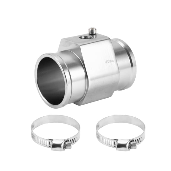 Unique Bargains 1 Set Car Water Coolant Temperature Sensor Adapter Joint Pipe Radiator Sensor Adaptor 40mm Silver Tone