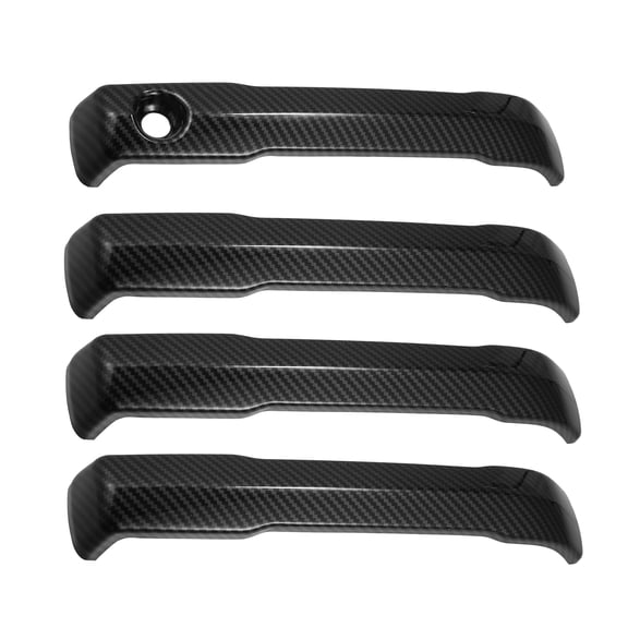 Unique Bargains 1 Set Carbon Fiber Pattern Side Door Handles Trim Cover for Toyota Tundra 2022+