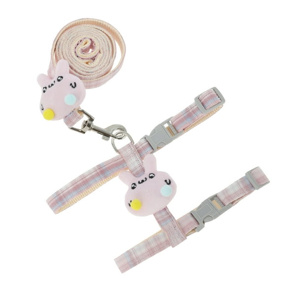 Unique Bargains 1 Set Cartoon I-Shaped Pet Leash Kit Durable Dog Leash Kit for Dog Pink Medium