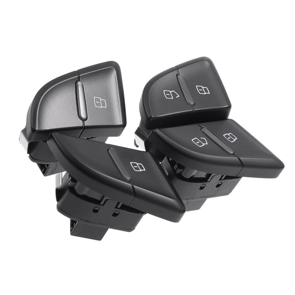Unique Bargains 1 Set Central Door Lock Switch Button Cover Front Rear Left Right NO.8KD962107AV10 for Audi A4 S4 Black