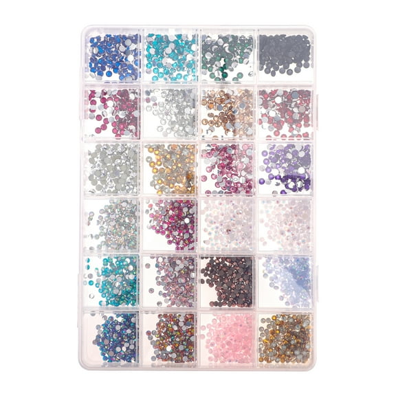Unique Bargains 1 Set Colorful Flat Bottom Style Resin Rhinestone Nail Supplies Assorted Color