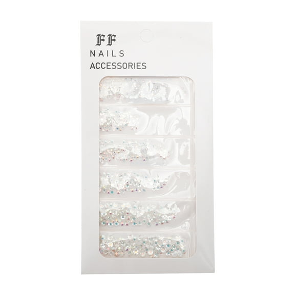 Unique Bargains 1 Set Colorful Flat Bottom Style Rhinestone Nail Supplies Clear