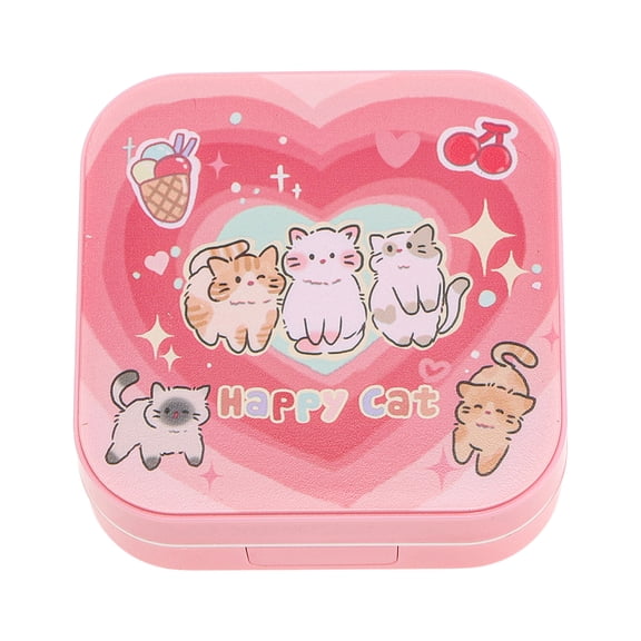 Unique Bargains 1 Set Contact Lens Case Cartoon Animal Lens Storage Case Red