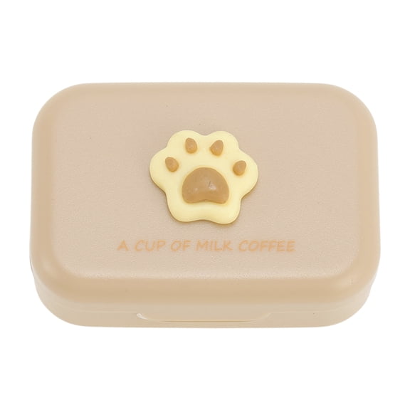 Unique Bargains 1 Set Contact Lens Case Cat's Paw Lens Storage Case Light Brown