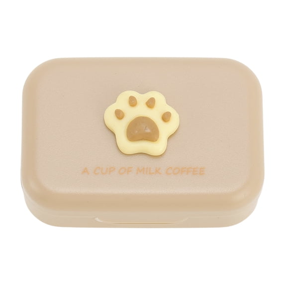 Unique Bargains 1 Set Contact Lens Case Cat's Paw Lens Storage Case Light Brown