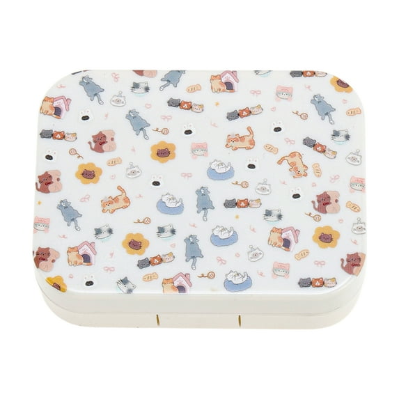 Unique Bargains 1 Set Contact Lens Case Flower Rectangular Lens Storage Case White
