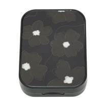 Unique Bargains 1 Set Contact Lens Case Flowers Rectangular Lens Storage Case Black