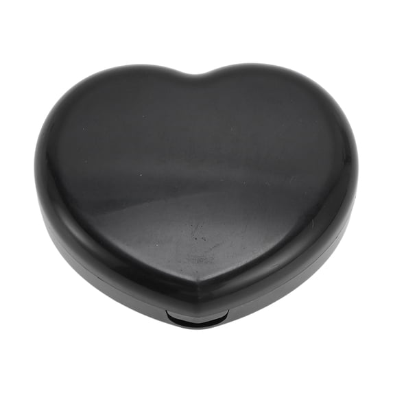 Unique Bargains 1 Set Contact Lens Case Heart Shape Lens Storage Case Black