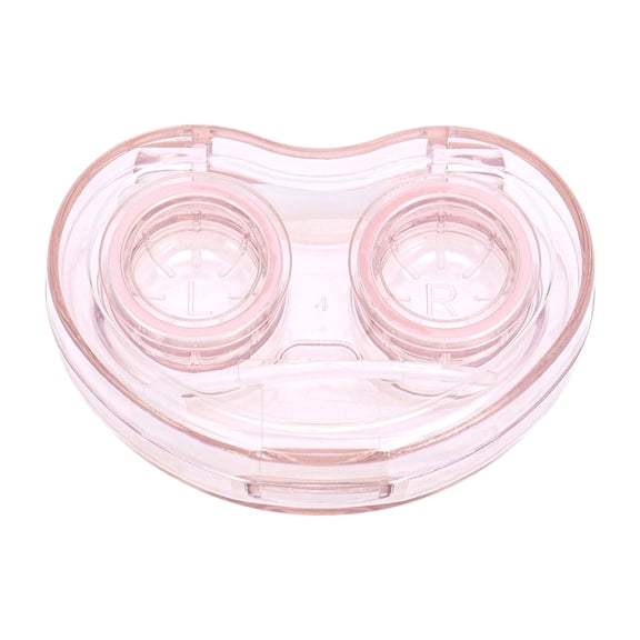 Unique Bargains 1 Set Contact Lens Case Integrated Heart Lens Storage Case Pink
