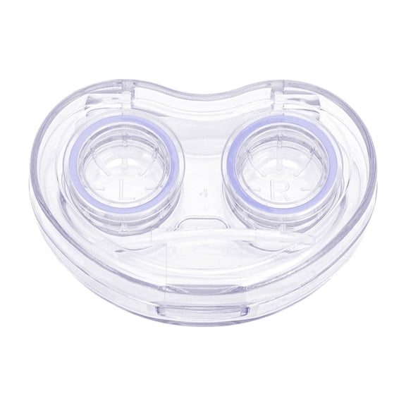 Unique Bargains 1 Set Contact Lens Case Integrated Heart Lens Storage Case Purple