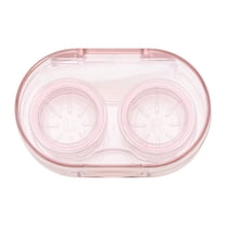 Unique Bargains 1 Set Contact Lens Case Integrated Oval Lens Storage Case Pink
