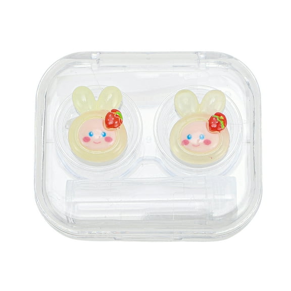 Unique Bargains 1 Set Contact Lens Case Integrated Rabbit Lens Storage Case White