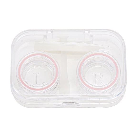 Unique Bargains 1 Set Contact Lens Case Integrated Rectangular Lens Storage Case Pink