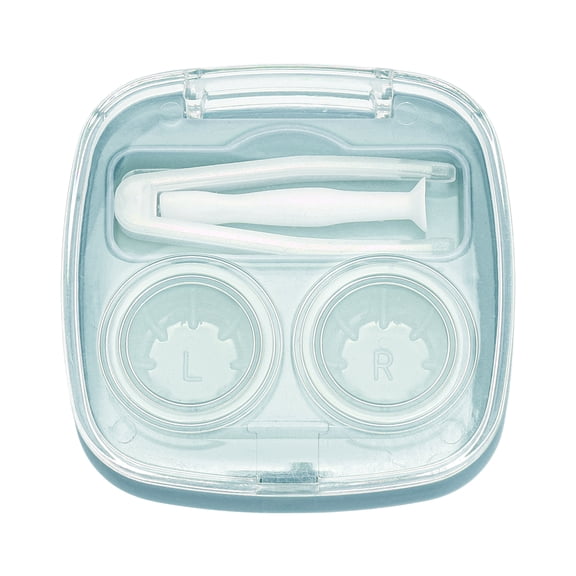 Unique Bargains 1 Set Contact Lens Case Integrated Square Lens Storage Case Blue