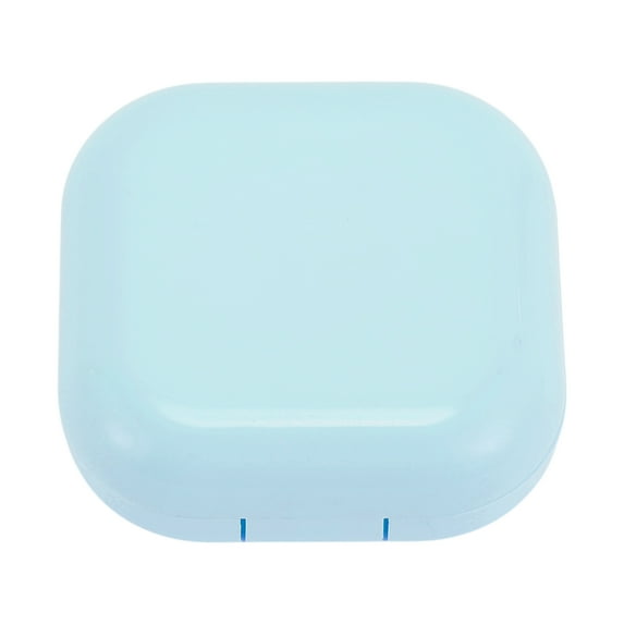 Unique Bargains 1 Set Contact Lens Case Portable Square Lens Storage Case Blue