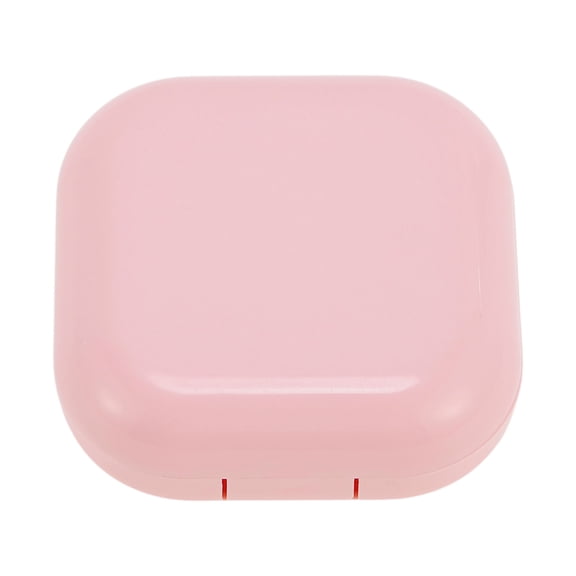 Unique Bargains 1 Set Contact Lens Case Portable Square Lens Storage Case Pink