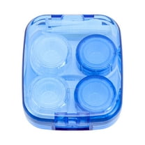 Unique Bargains 1 Set Contact Lens Case Rectangular Clear Lens Storage Case Blue