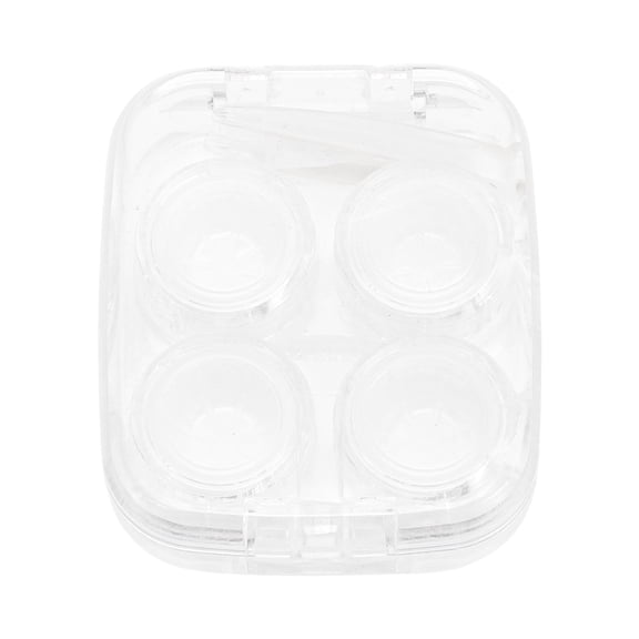 Unique Bargains 1 Set Contact Lens Case Rectangular Clear Lens Storage Case White