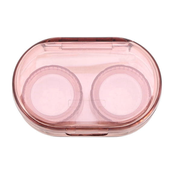 Unique Bargains 1 Set Contact Lens Case Simple Oval Lens Storage Case Red