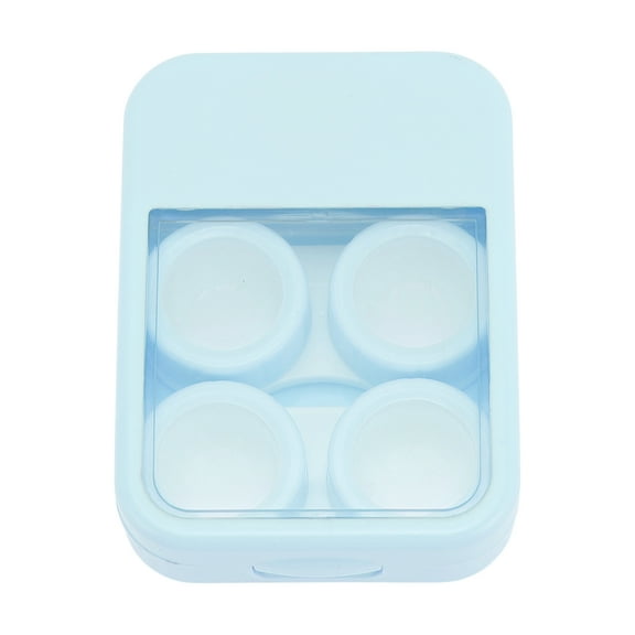 Unique Bargains 1 Set Contact Lens Case Simple Rectangular Lens Storage Case Blue